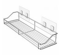 Vaguelly Estante de Cocina y Baño sin Perforaciones de Acero Inoxidable Ganchos Variables y Drenaje para Almacenamiento de Condimentos y Productos de Aseo