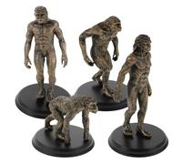 Vaguelly Figuras de Cavernícola de Plástico Seguras Set de 4 Modelos Humanos Primitivos Lamarck Australopithecus Habilis Erectus Tamaño Compacto para Enseñanza y Decoración