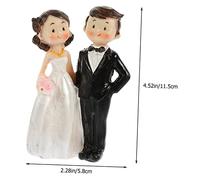 Vaguelly figuritas de boda novia y novio miniatura 50 pequeño nupcial listo decoración de la boda muñeca de novia y novio figuras de mini figuras de novios resina