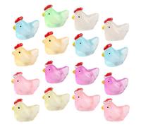 Vaguelly Figuritas Diminutas de Pollitos de Resina Que Brillan Oscuridad 100 Piezas Miniaturas Decorativas para Micro Paisajes Escritorio y Suculentas Color Mezcla