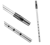 Vaguelly Flauta Irlandesa De Metal Tono Alto Clave c Para Principiantes, Instrumento Musical Profesional, Color Plateado Elegante, Incluye Método De Enseñanza