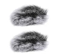 Vaguelly Funda de Felpa para Micrófono de Solapa, Resistente al Viento, Color Gris Negro, 2 Piezas Clip, Cubierta Antisalpicaduras, Accesorio Práctico para Micrófono Portátil en