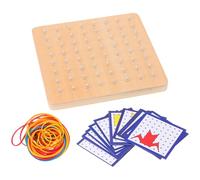 Vaguelly Geoplano de Madera Clavijas Grande 64 Uñas Colorido Tablero Educativo para Aprender Formas Geométricas Matemáticas Preescolar y Primaria