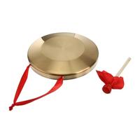 Vaguelly Gong de Mano de Cobre 32 Cm con Martillo Incluido, Platillo de Percusión Duradero para Inauguraciones y Eventos, Instrumento Musical Tradicional Rojo para Batería y Percusión