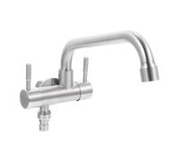 Vaguelly Grifo de Cocina Empotrado de Acero Inoxidable 304 Monomando para Agua Fría Fácil Instalación y Limpieza Diseño Moderno para Fregadero de Pared