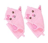 Vaguelly Guantes De Baño Para Ñiño Diseño De Gatos, 2 Piezas, Talla Grande, Exfoliantes, Para Niños, Uso Viajes y Hoteles