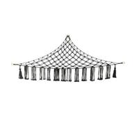 Vaguelly Hamaca de Almacenamiento para Juguetes de Peluche en Esquina de Pared, Organizador de Algodón Negro, Red Colgante Decorativa para Habitación Infantil