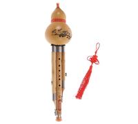 Vaguelly Instrumento Étnico Hulusi De Bambu Hecho Mano Clave c Con Calabaza Natural Tallada Para Principiantes y Amantes Música Diseño Aleatorio