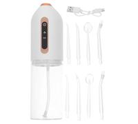 Vaguelly Irrigador bucal inalámbrico recargable con depósito de agua telescópico, resistente al agua, ideal para adultos, niños y viajes en casa.