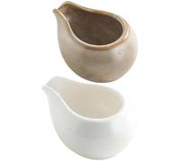Vaguelly Jarra de Leche de Cerámica Recipiente Pequeño Multiuso 2 Piezas Estilo Japonés Diseño Creativo Vertedor para Servir Leche para Café y Restaurante