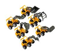 Vaguelly Juego de 6 Vehículos de Construcción para Camión y Excavadora de Plástico Pequeños Modelos de Coche de Ingeniería para Desarrollo Creativo y Reconocimiento de Colores