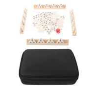 Vaguelly Juego de Dominó Triangular de Madera para Adultos y 56 Fichas 35X35X8 MM con Soporte de Madera Juego de Mesa Portátil para Estrategias Familiares y Viajes