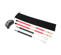 Vaguelly Juego de Escobillas para Batería Jazz de Metal Negro, Kit Profesional Fácil de Transportar para Bateristas y Conjuntos Juveniles