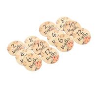 Vaguelly Juego De Mensuales Tarjetas De Madera Marcadores De Doble Cara Señal De Mensual Decorativa