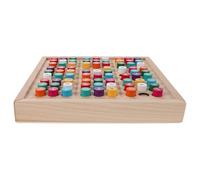 Vaguelly Juego de Mesa de Sudoku: Tablero de Sudoku de Madera de Colores con cajón y 81 Rompecabezas para niños. Divertido Juego de matemáticas Educativo de Madera para el Aprendizaje en casa y la