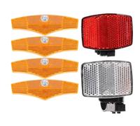 Vaguelly Juego de Reflectores Delanteros y Traseros para Bicicleta de Ruta, Plástico Resistente, Alta Reflectividad, Fácil Instalación para Ciclismo Seguro