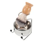 Vaguelly Kit Completo De Afeitado Para Hombres Con Brocha y Bol De Acero Inoxidable Soporte Ergonómico Para Brochas Accesorios Duraderos Para Cuidado De Barba y Afeitado Húmedo