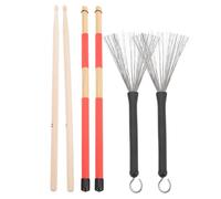 Vaguelly Kit de Baquetas para Batería 5A Cepillo de Alambre 19 Varillas, Juego de Madera para Jazz y Fusiones, Accesorios para Músicos en Conciertos