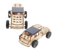 Vaguelly Kit de Ciencia para 2 Piezas Coche Solar de Juguete de Madera Motor Eléctrico, Panel Solar y Ruedas, Proyectos de Ingeniería Educativa para Construir y Experimentar, Juguete Stem