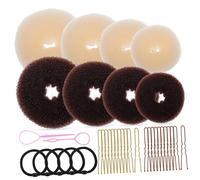 Vaguelly Kit Para Hacer Moños Molde Tipo Donut De Molde Clips u Bandas Elásticas y Ganchos Cabello De Mujer Accesorios Para Moños Tipo Donut Para Peinados De Fiesta