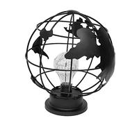 Vaguelly Lámpara de Mesa Creativa en Forma de Globo de Hierro Negro para Decoración de Habitación Infantil Luz Atmosférica y Adorno de Globo de Geografía