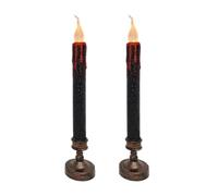 Vaguelly Lámpara para Vela de Halloween sin Llama, 2 Piezas, Decoración Ligera de Plástico para Fiestas y Escenas de Terror Clásicas
