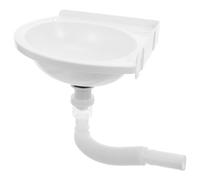 Vaguelly Lavabo de Esquina Pequeño Triangular de Pared en Plástico Blanco Diseño Moderno para Optimizar Espacio y Fácil Mantenimiento en Baños Pequeños