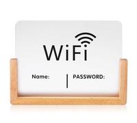 Vaguelly Letrero De WiFi Indicador WiFi para Invitados Tablero Acrílico Soporte De Madera Fácil Lectura