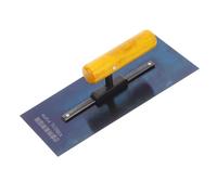 Vaguelly Llana de Hormigón de Acero al Carbono con Mango de Madera Herramienta Manual de Albañilería para Enlucido y Acabado Paleta Plana Ergonómica para Yeso y Cemento Uso Profesional