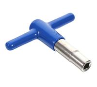Vaguelly Llave de Batería para Afinar con Funda de Silicona Azul, Diseño en Aleación de Zinc T-shaped, Ligera y Antideslizante para Principiantes