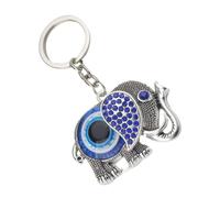 Vaguelly Llavero con forma de elefante, llavero de coche, colgante de mochila, accesorio para bolso con llave, metal, azul, 1 unidad, para llaves y decoración de pared, encanto y buena