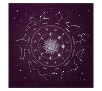 Vaguelly Mantel de Adivinación de Franela para Cartas del Tarot, Tamaño Mediano, Color Púrpura, Accesorio para Juegos de Fiesta y Horóscopo, Mantel Portátil para Mesa de Astrología