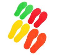 Vaguelly Marcadores de Huellas Táctiles para Suelo Aula 4 Pares de Puntos Sensoriales Colores Naranja Rojo Amarillo y Verde Equipo de Integración Sensorial para Preescolares y Juegos