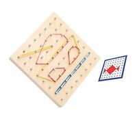 Vaguelly Material Didáctico para Tableros De Clavos Geoplano De Madera Juguete para Aprender Geometría y Matemáticas Incluye Clavos Pizarra y Tarjetas De Ejercicios para Actividades Educati