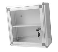 Vaguelly medicamento médico hogar botiquín de Montura de Pared Cajas Llave contenedor de Herramientas Llevar Maleta Caja de Bloqueo Visible Medicina aleación de Aluminio Plata