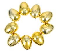 Vaguelly Metallic Golden Eggs, 10pcs Fillable Plastic Eggs for Egg Hunt Empty Basket Stuffers