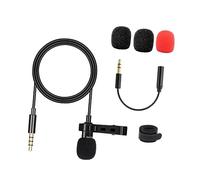 Vaguelly Micrófono De Solapa y Clip Omnidireccional Conector Cable De Accesorio Compacto para Grabación Teléfono y Ordenador Adecuado para Entrevistas y Conferencias