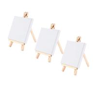 Vaguelly Mini Caballete de Pintura Trípode de Pino Natural 3 Piezas Marco Adorable para Dibujo y Decoración Infantil Soporte Compacto para Manualidades y Juguetes Creativos