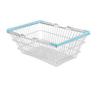 Vaguelly Mini Cesta Compra para Niños Grande Cesta de Hierro con Asas Metálicas Azul Claro para Juegos y Fiestas Almacenamiento Infantil Resistente