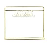 Vaguelly Mini Perchas para Muñecas de Metal Dorado 11 Piezas (1 Perchero Pequeño 15x12 Cm 10 Mini Perchas 40 Mm) para Armario y Exhibición de Ropa, Accesorio Adecuado para Casas de Muñecas