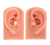 Vaguelly Modelo de Práctica para Piercing de Oreja en Silicona, Molde de Oreja Humana Izquierda y Derecha Color Piel Oscura, Flexible y Realista para Entrenamiento y Enseñanza