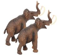 Vaguelly Modelo de Simulación de Mamut Lanudo de 2 Piezas, Figuras Prehistóricas de Plástico para Decoración y Juguetes Cognitivos Infantiles, Modelo Realista para Escritorio y Colecciones