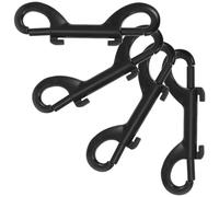 Vaguelly Mosquetón de Doble Extremo Negro de Hierro, 4 Piezas, Broches de Presión Resistentes para Cuerda, Eslingas o Correas, Diseño Versátil y Fácil de Usar