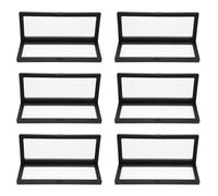 Vaguelly Organizador de joyas en ABS y PE negro, 6 sets con soporte inferior, expositor resistente para mostradores y almacenamiento seguro