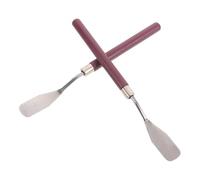 Vaguelly Pala para Cenizas de Moxa de Metal Mango de Madera Natural, 17 Cm, 2 Piezas, Herramienta Resistente al Calor para Limpieza Precisa en Terapia de Moxibustión, Uso en