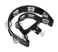 Vaguelly Pandereta De Doble Hilera Negra Para Percusión Manual Campanillas Metálicas, Instrumento Portátil Para Fiestas y Eventos Musicales, Adecuado Para Adultos y Principiantes