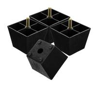 Vaguelly Patas Cuadradas de Muebles 3 Pulgadas Ajustables Núcleo Metálico 75x75x60 Mm para Sofá y Gabinete, Repuesto Resistente para Renovación y Mejora del Hogar, Juego de 4 Unidades