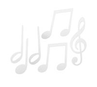 Vaguelly Pegatinas Musicales de Pared 3d Acrílicas Notas Musicales Colgantes para Decoración de Sala de Música y Aulas, Efecto Artístico Plata, Adhesivas, Set de 6 Unidades para Ambiente Musical