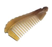 Vaguelly Peine de Cuerno de Buey Natural Antistático Peine de Dientes Anchos para Cabello Rizado y Ondulado Cepillo Portátil para Desenredar Cuidado del Cabelludo y Masaje Relajante