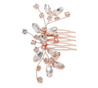 Vaguelly Peine de Novia con Pedrería Peine Lateral Elegante para Mujer Accesorio para Bodas Graduaciones y Ocasiones Especiales Diseño Artesanal Rosa